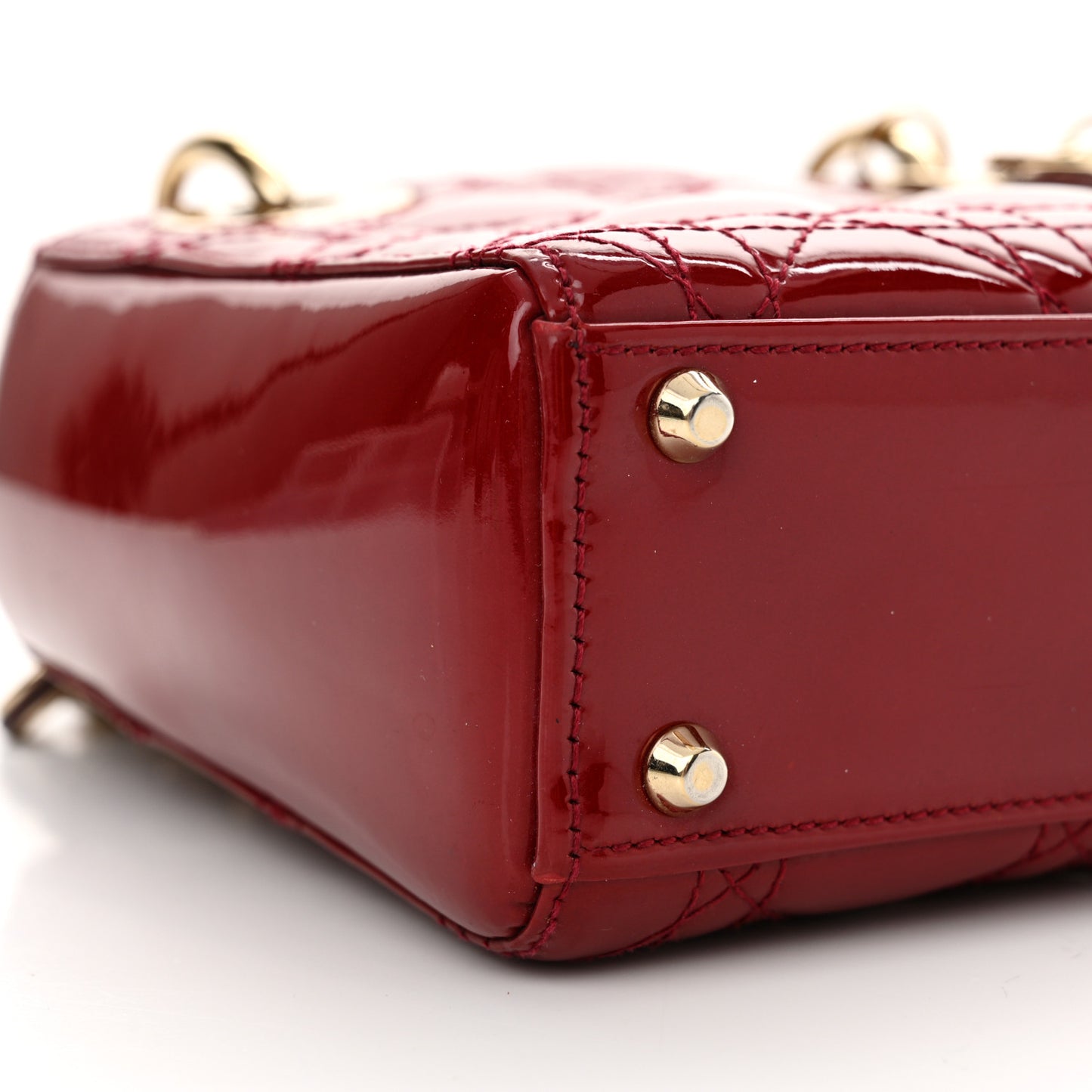 Patent Cannage Mini Lady Dior Red