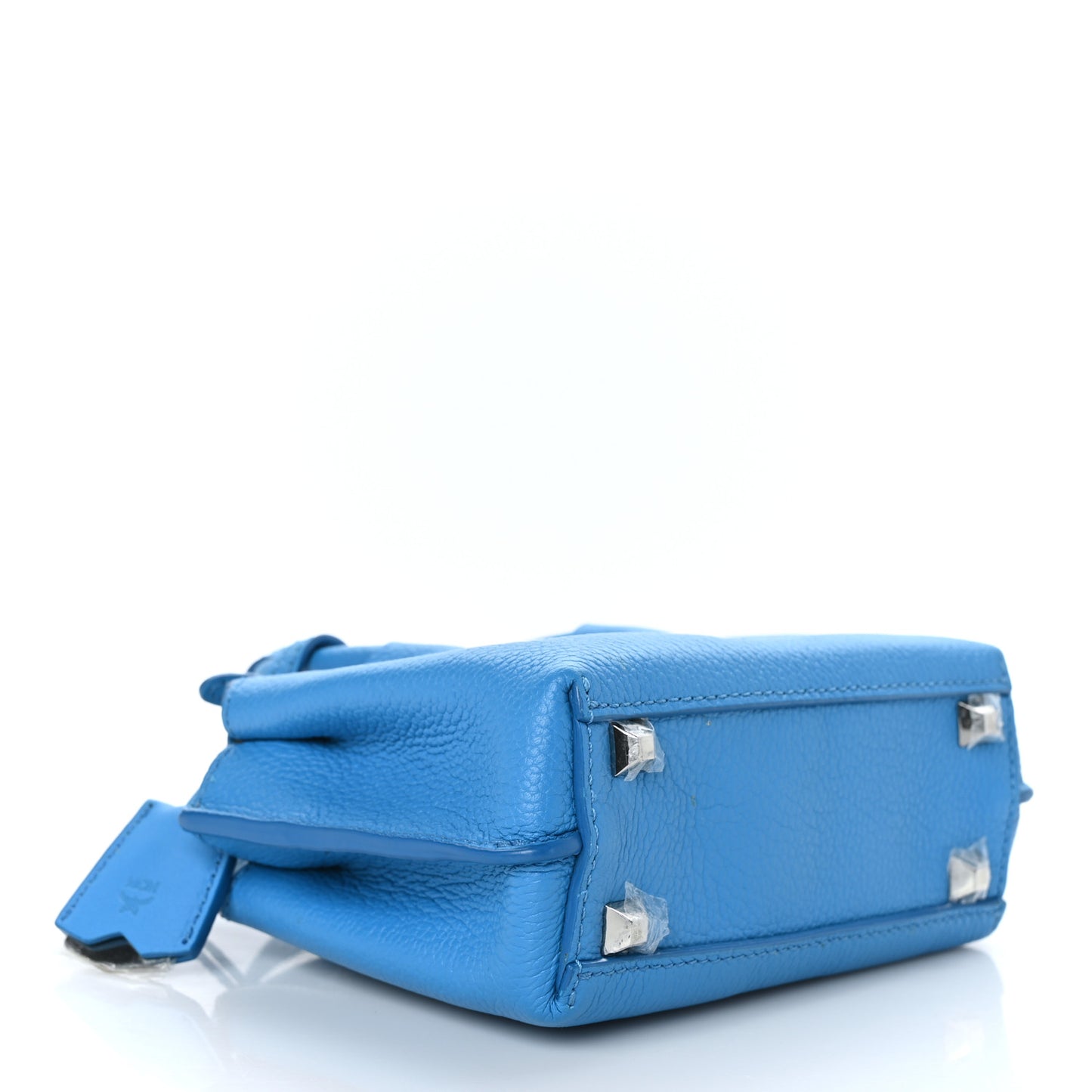 Grained Calfskin X-Mini Milla Tote Tile Blue