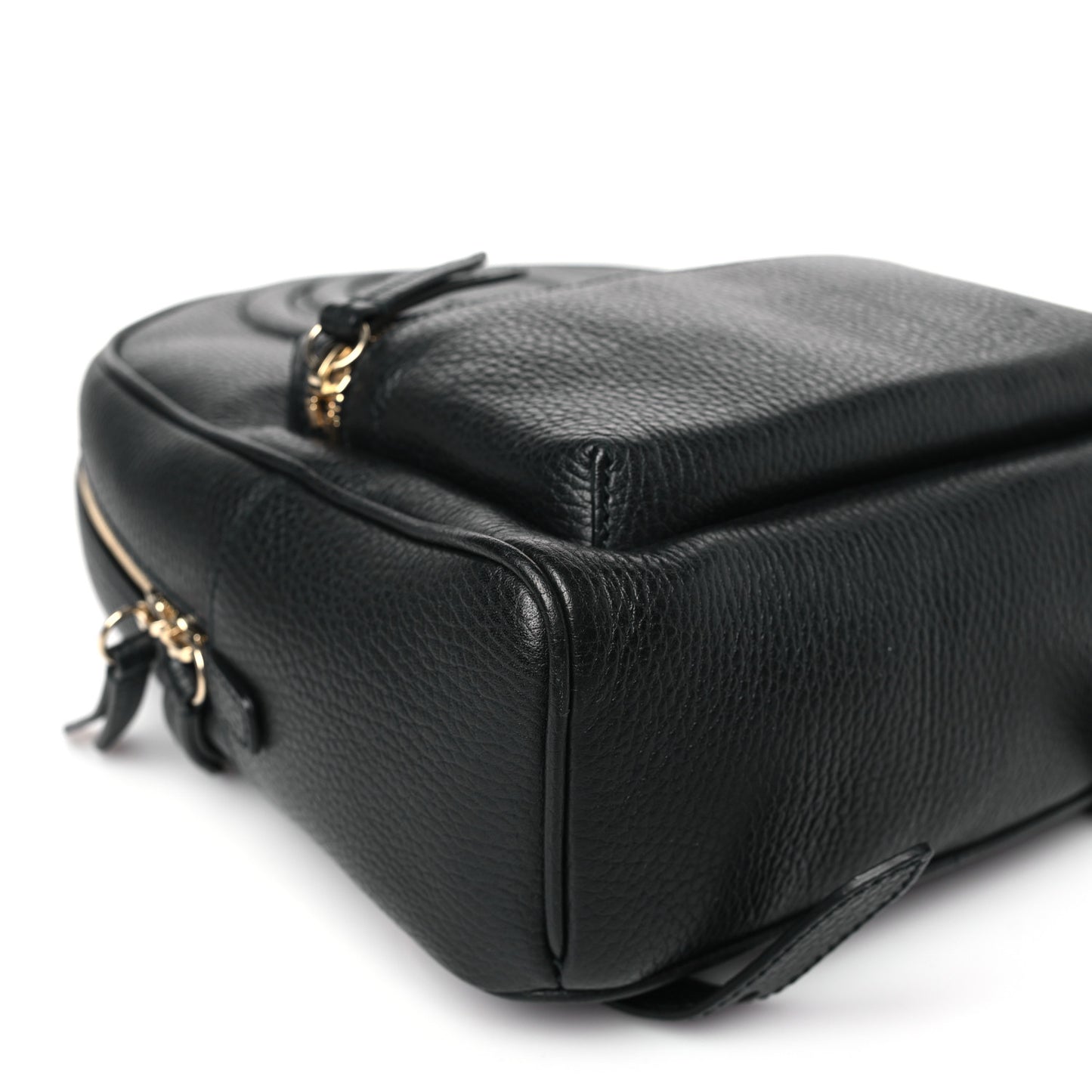 Pebbled Calfskin Soho Chain Backpack Black
