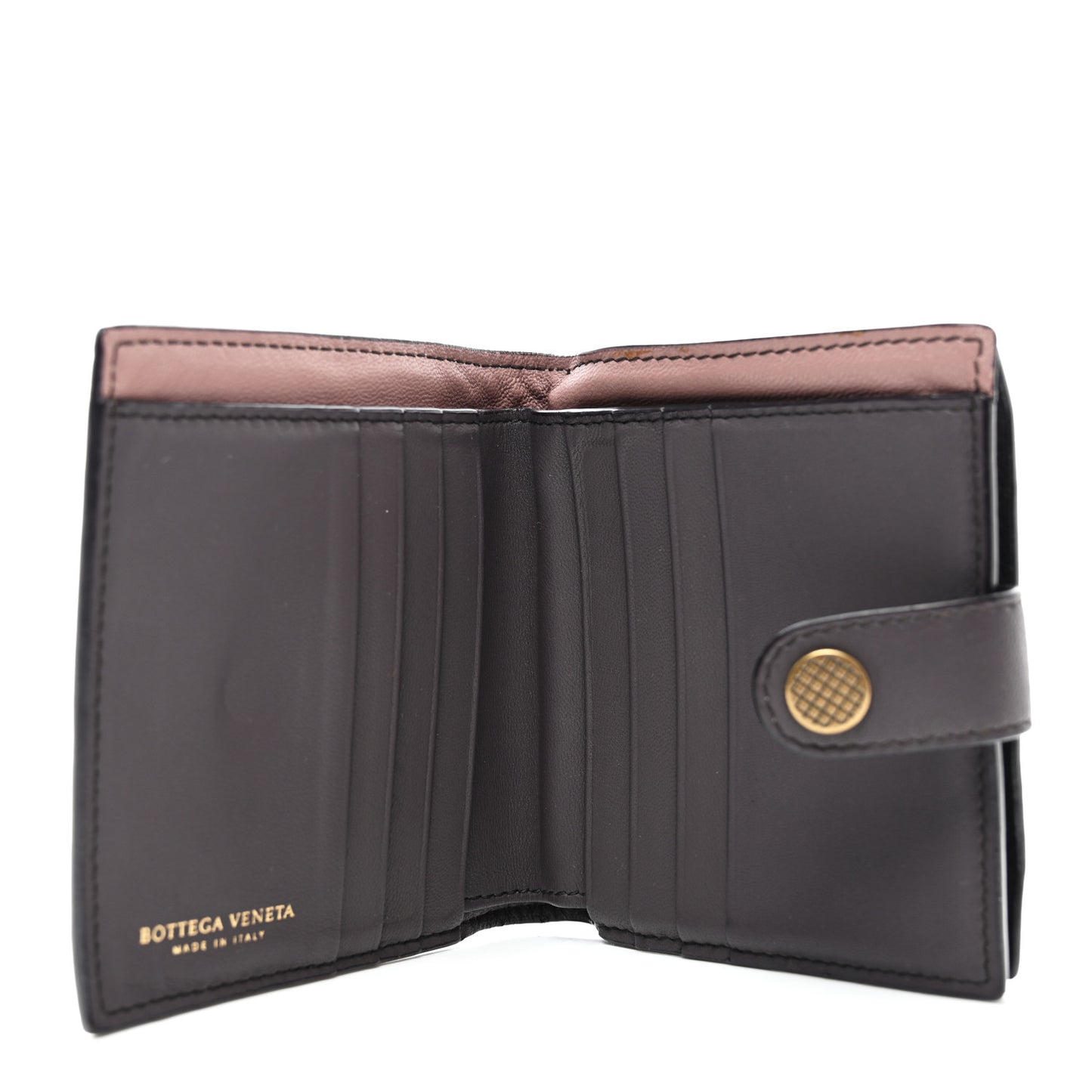 Nappa Intrecciato French Compact Wallet Grape
