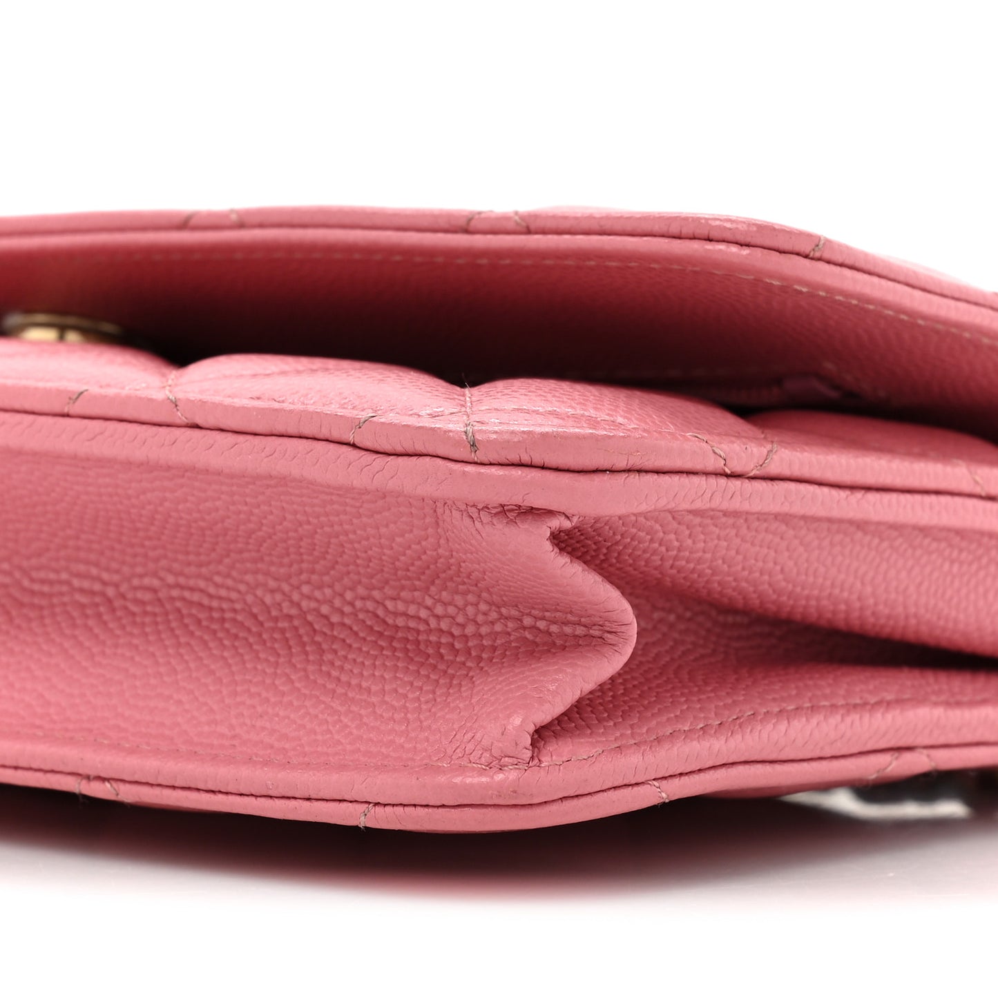 Caviar Quilted Wallet On Chain WOC Dark Pink