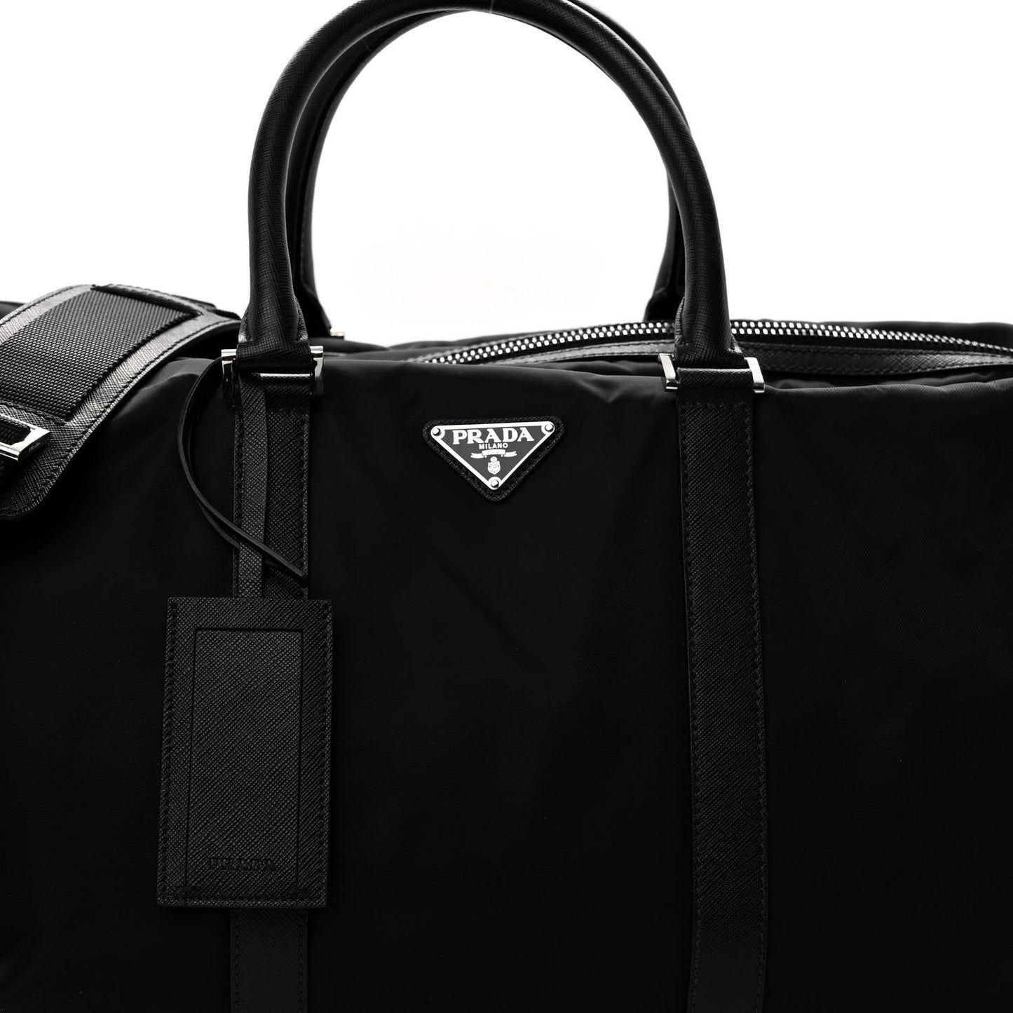 Re-Nylon Saffiano Duffle Bag Black