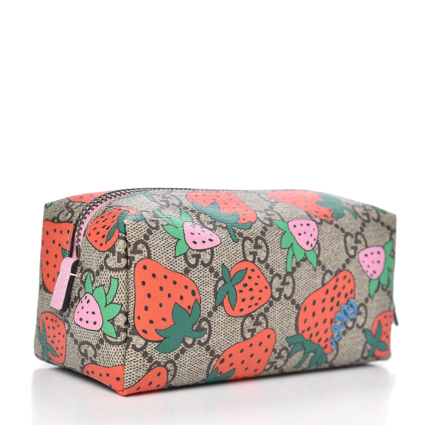 GG Supreme Monogram Strawberry Cosmetic Case