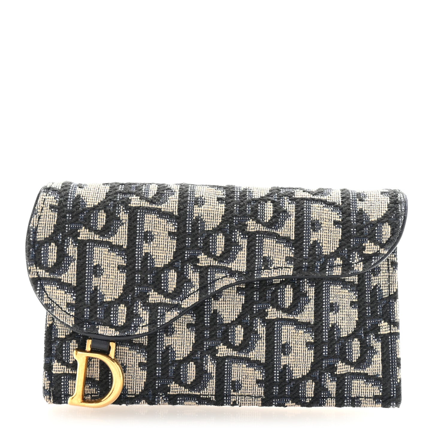 Oblique Saddle Cosmos Zipped Card Holder Blue
