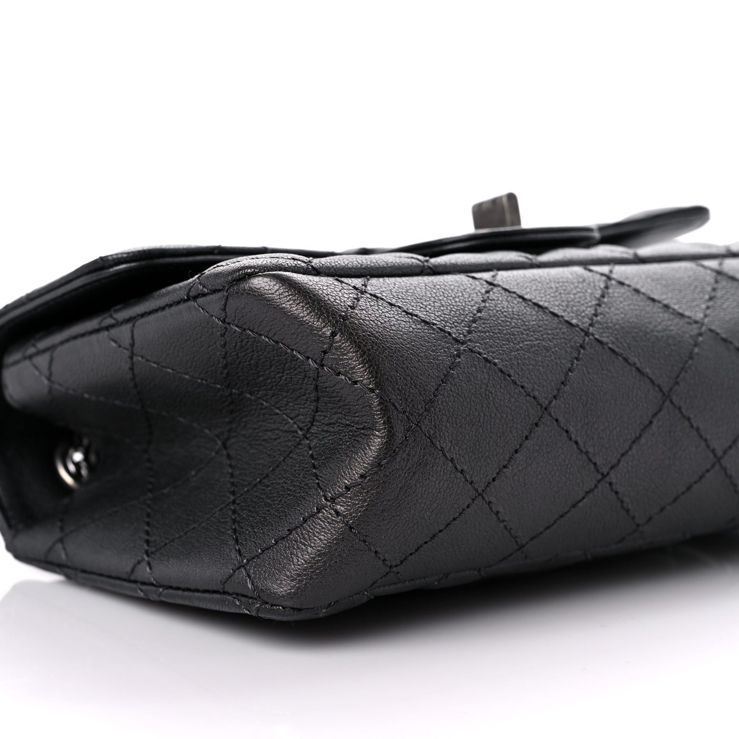 Metallic Sheepskin Quilted 2.55 Reissue Mini Flap Black