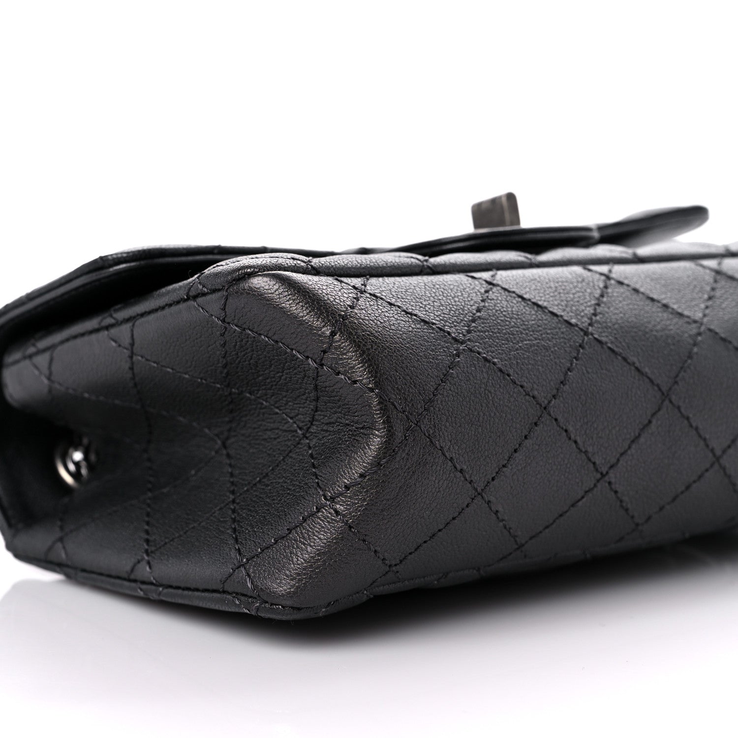 Chanel Metallic Sheepskin Quilted 2.55 Reissue Mini Flap Black 8 of 10