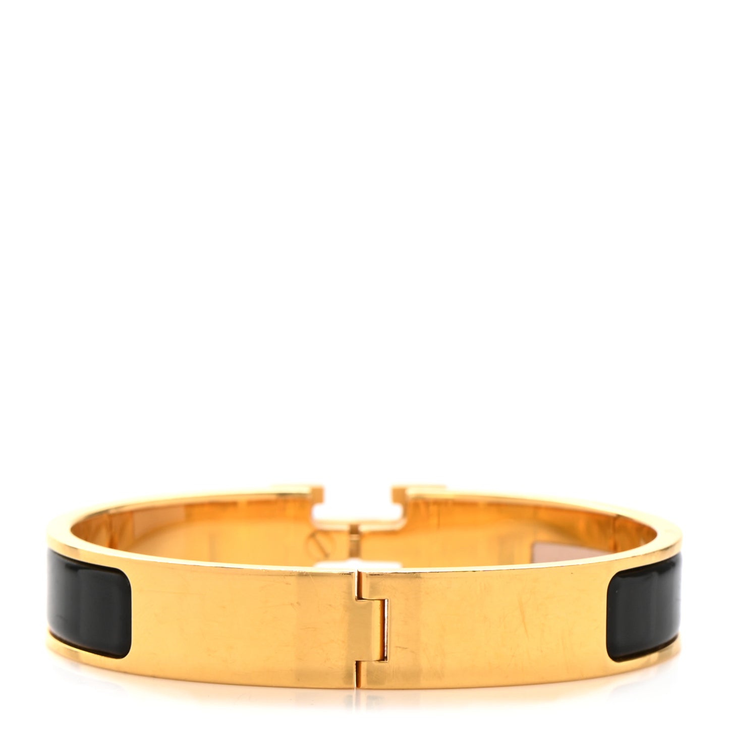 Enamel Narrow Clic Clac H Bracelet GM Black