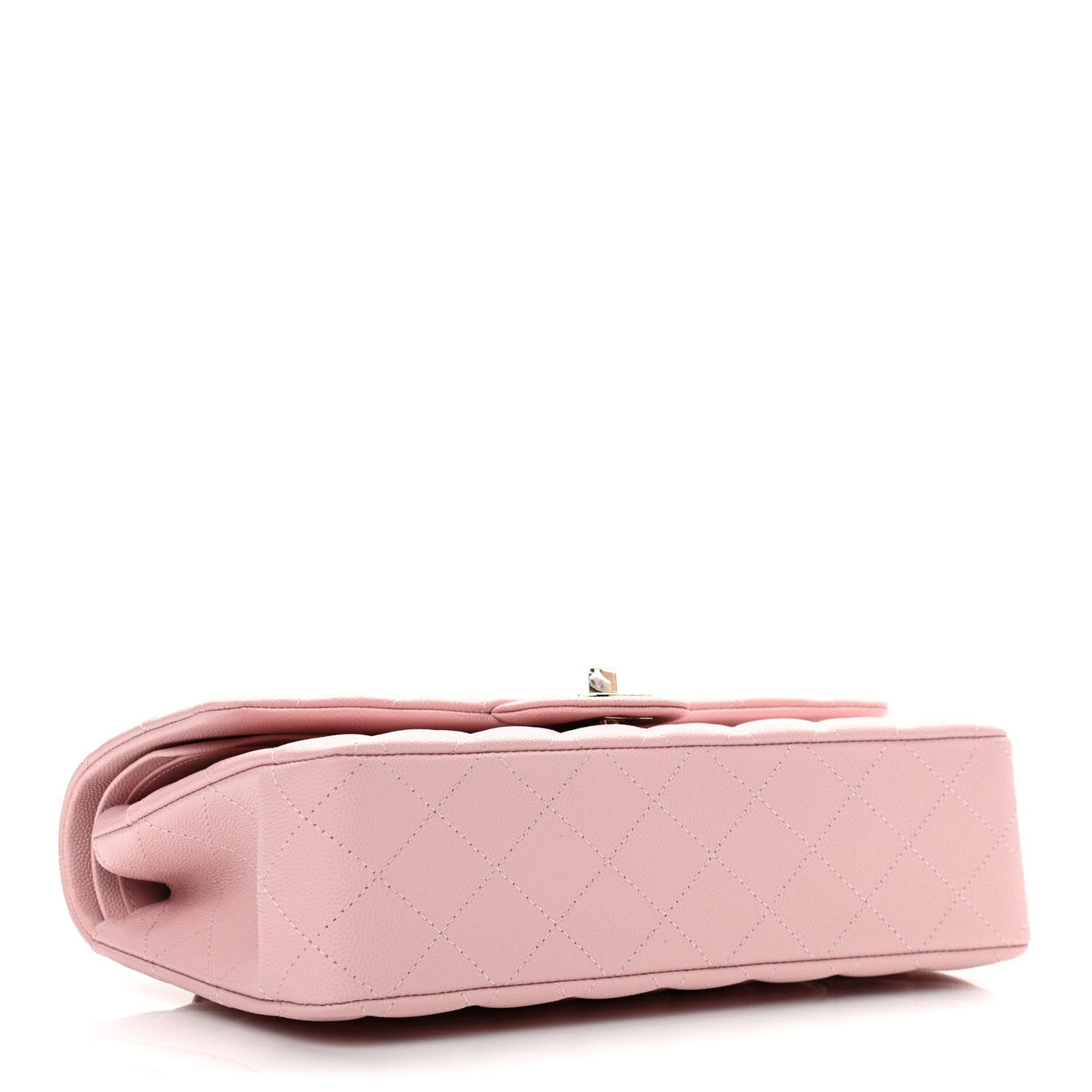 Caviar Quilted Medium Double Flap Light Pink
