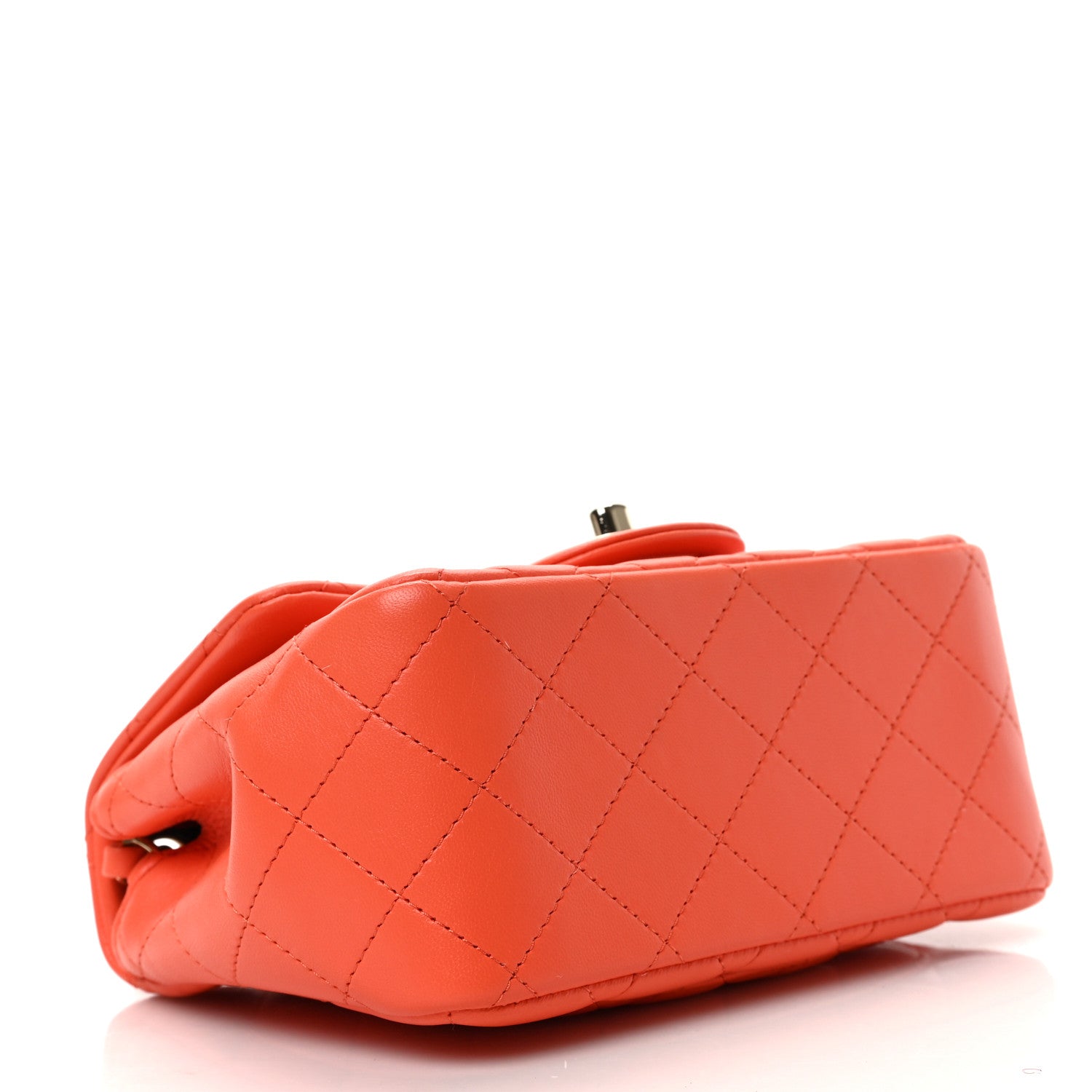 Chanel Lambskin Quilted Mini Square Flap Light Orange 4 of 9