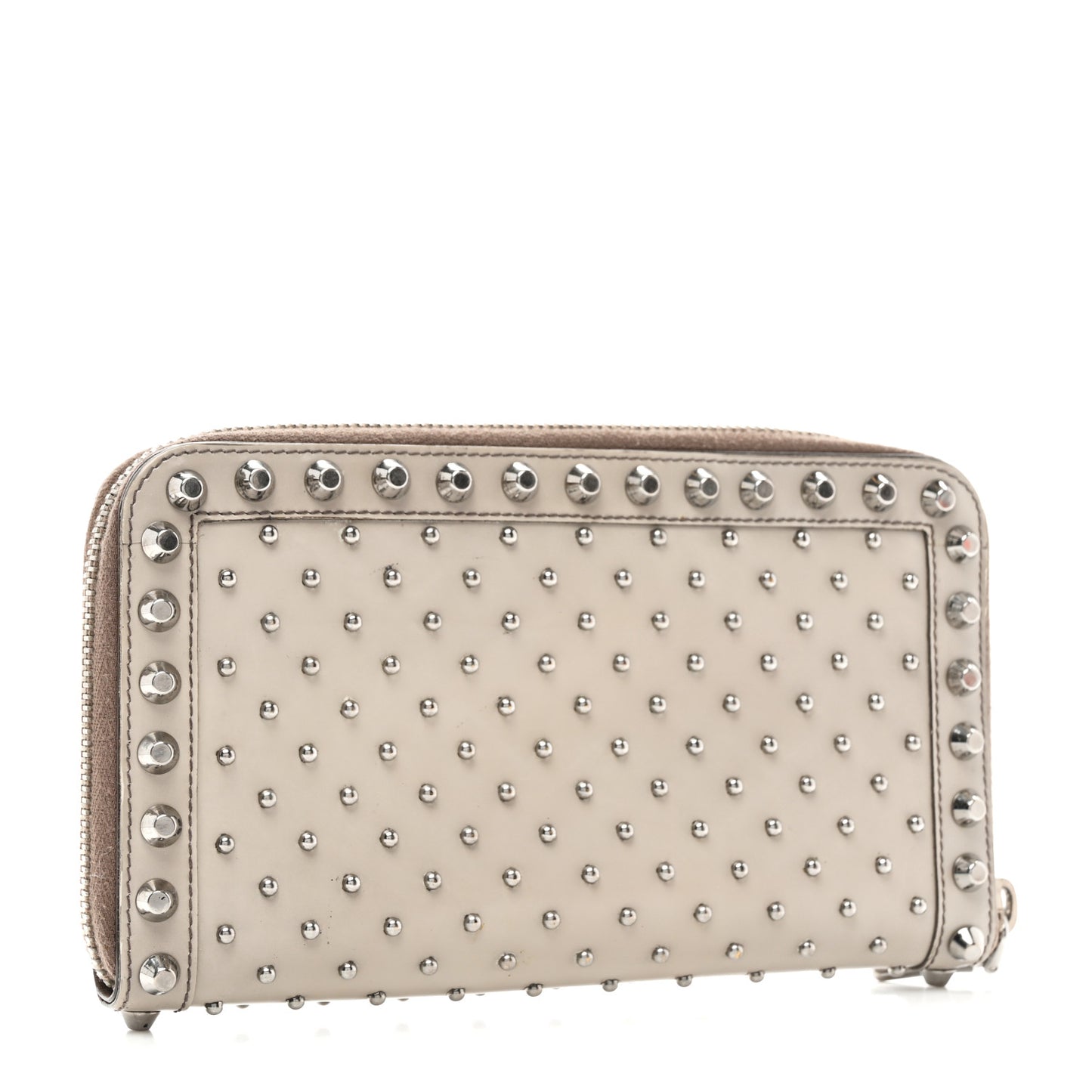 Spazzolato Studded Zip Around Wallet Quarzo