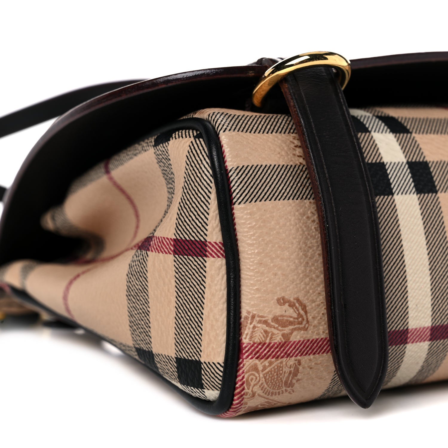 Burberry Haymarket Check Baby Bridle Saddle Bag Dark Clove Brown 6 of 20