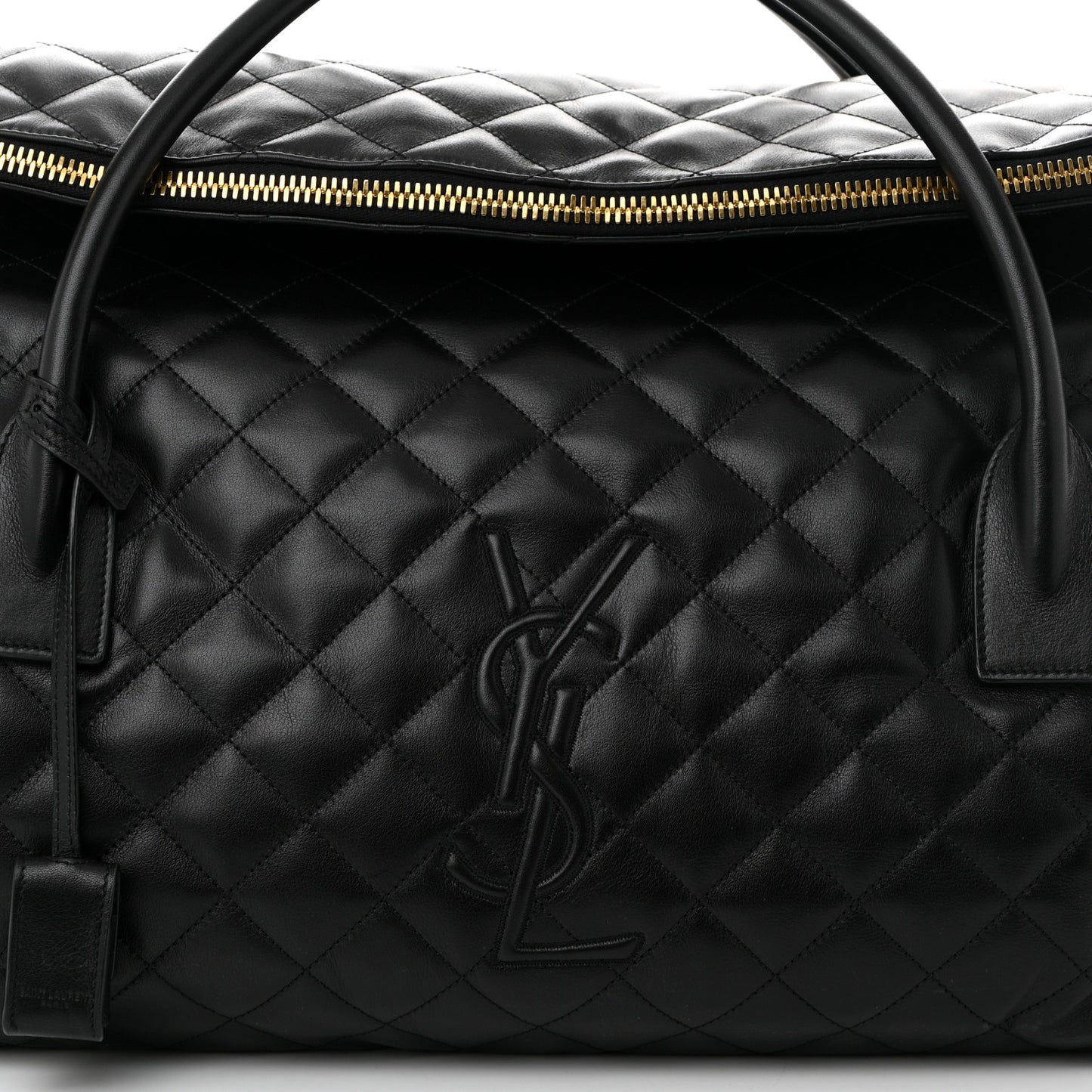 Calfskin Quilted ES Giant Travel Bag Black
