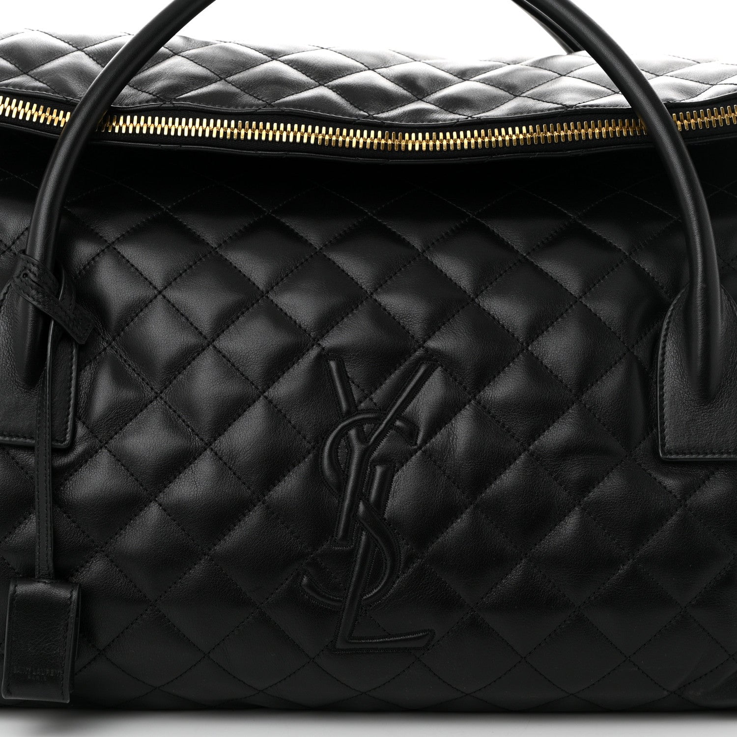 Saint Laurent Calfskin Quilted ES Giant Travel Bag Black 8 of 10