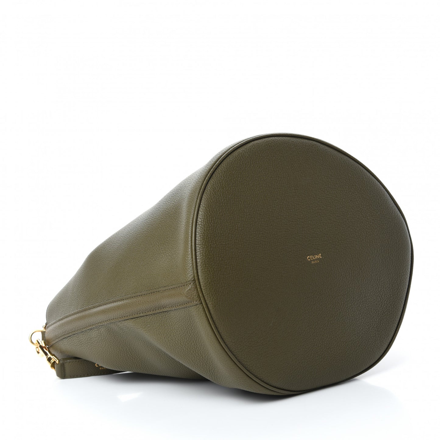 Supple Grained Calfskin Bucket 16 Bag Dark Olive