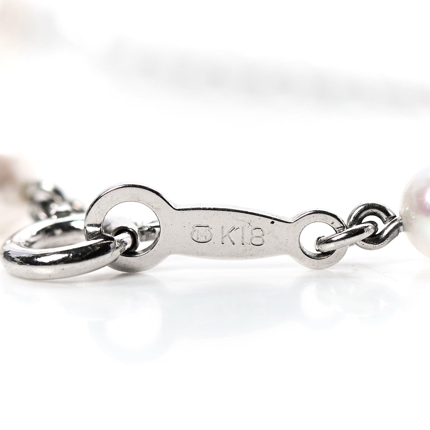 18K White Gold Akoya Pearl 3.5-4mm Station Bracelet