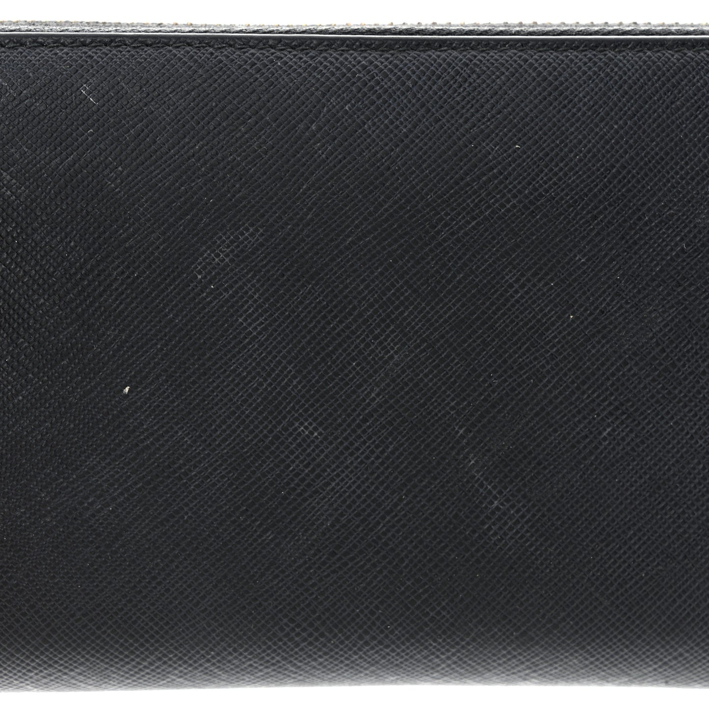 Saffiano Metal Zip Around Wallet Black