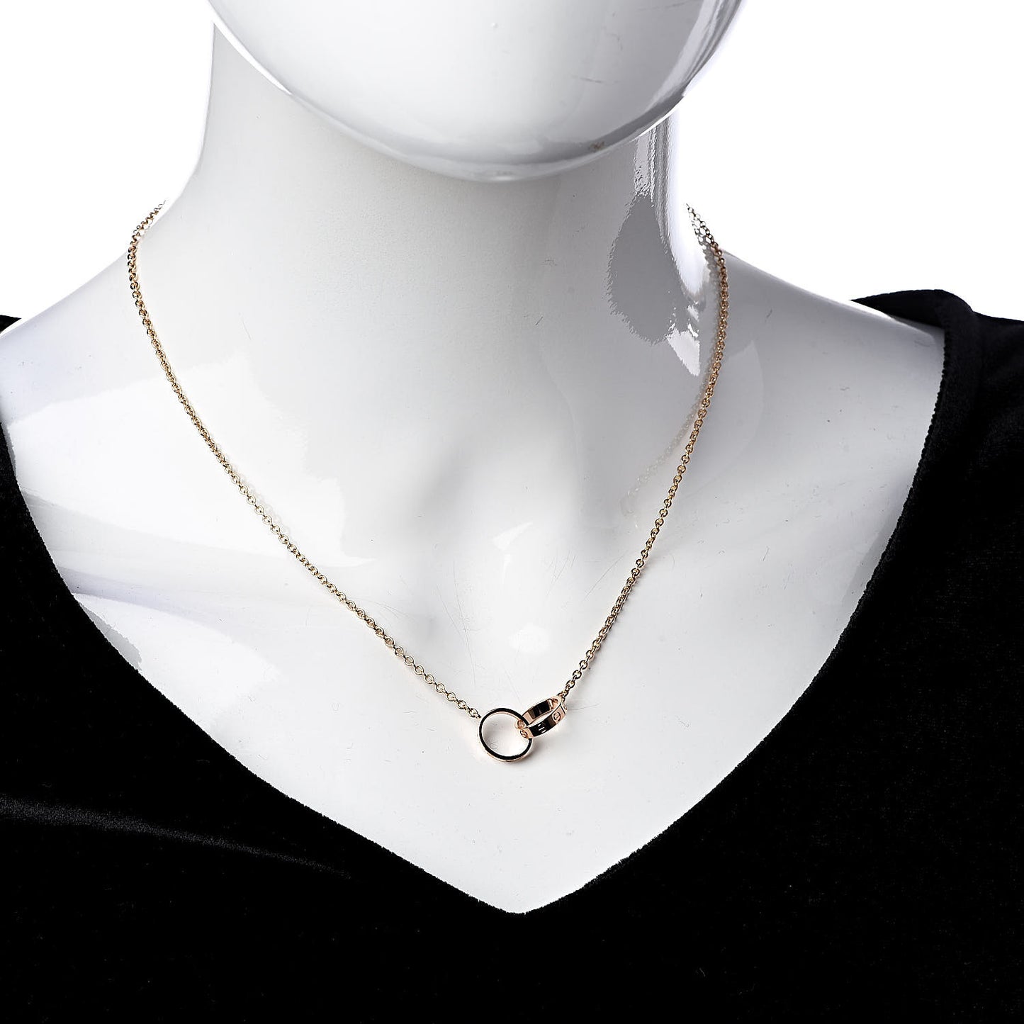 18K Pink Gold Interlocking LOVE Necklace