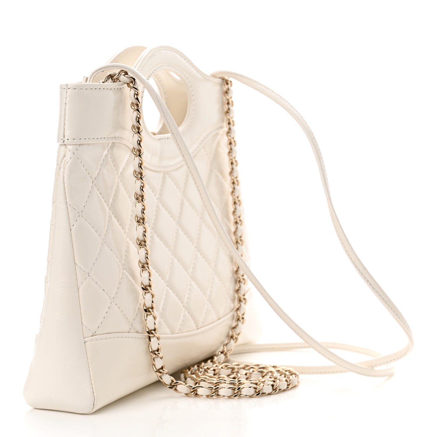 Chanel Shiny Lambskin Quilted Mini 31 Shopping Bag White 3 of 11