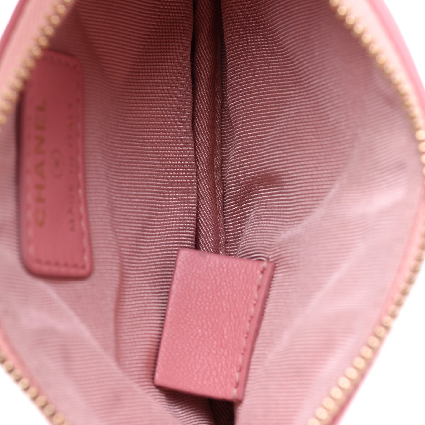 Lambskin Quilted Small Cosmetic Case Pink