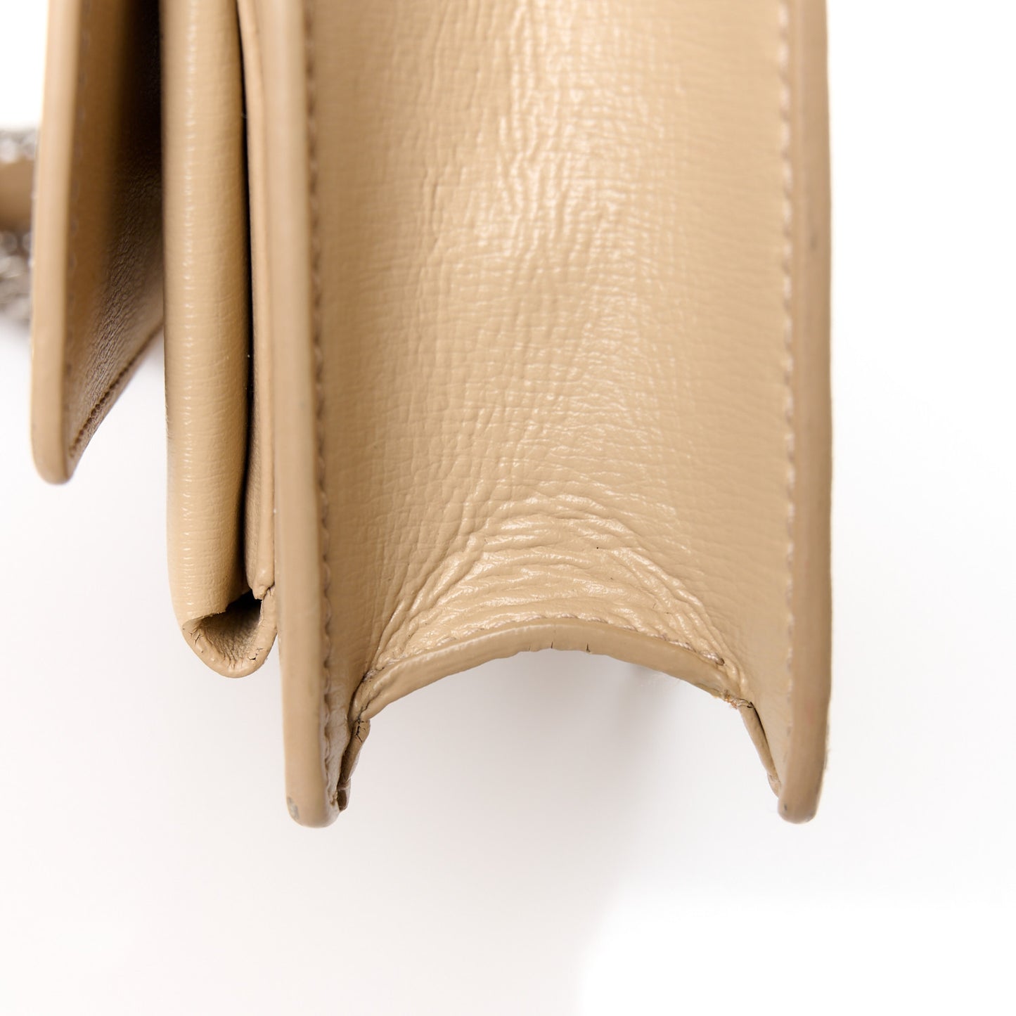 Calfskin Monogram Sunset Chain Wallet Nude Powder