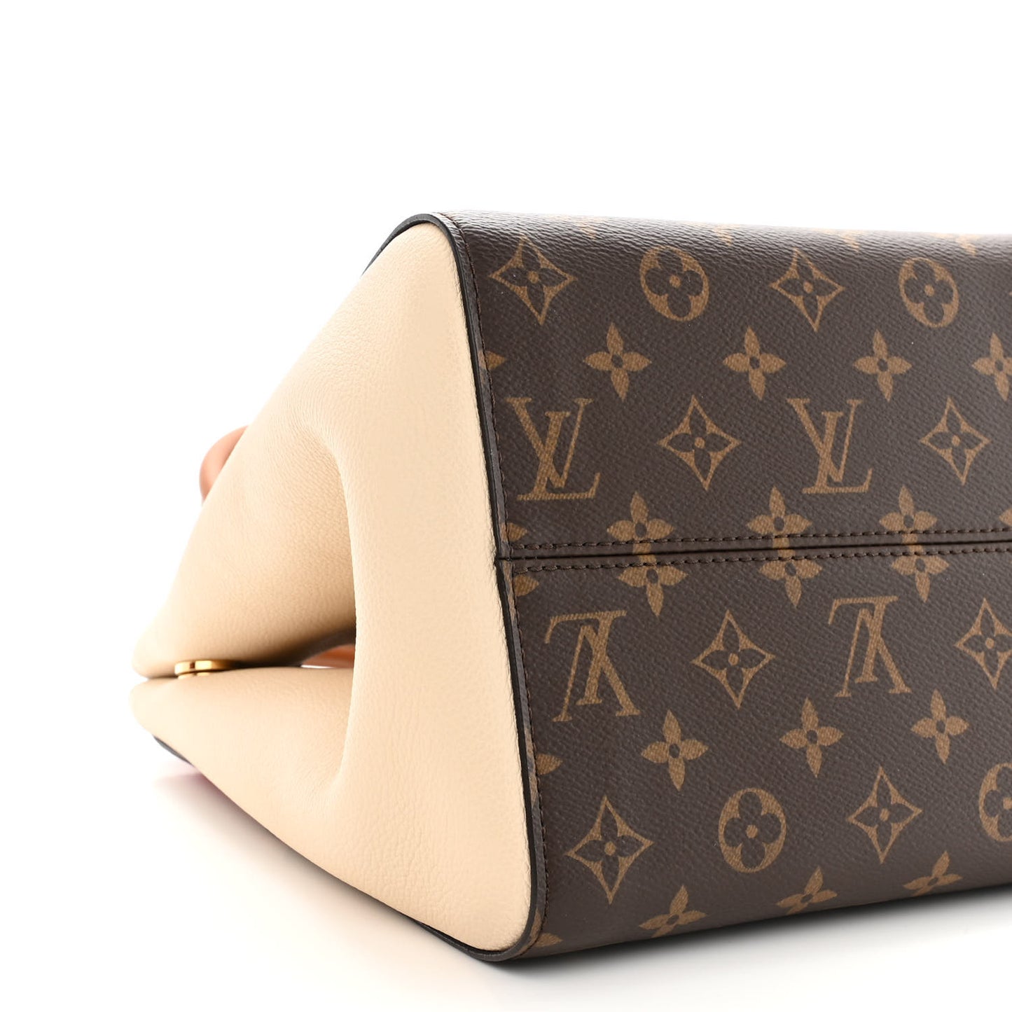 Calfskin Monogram Fold Tote PM Cerise Cream Black