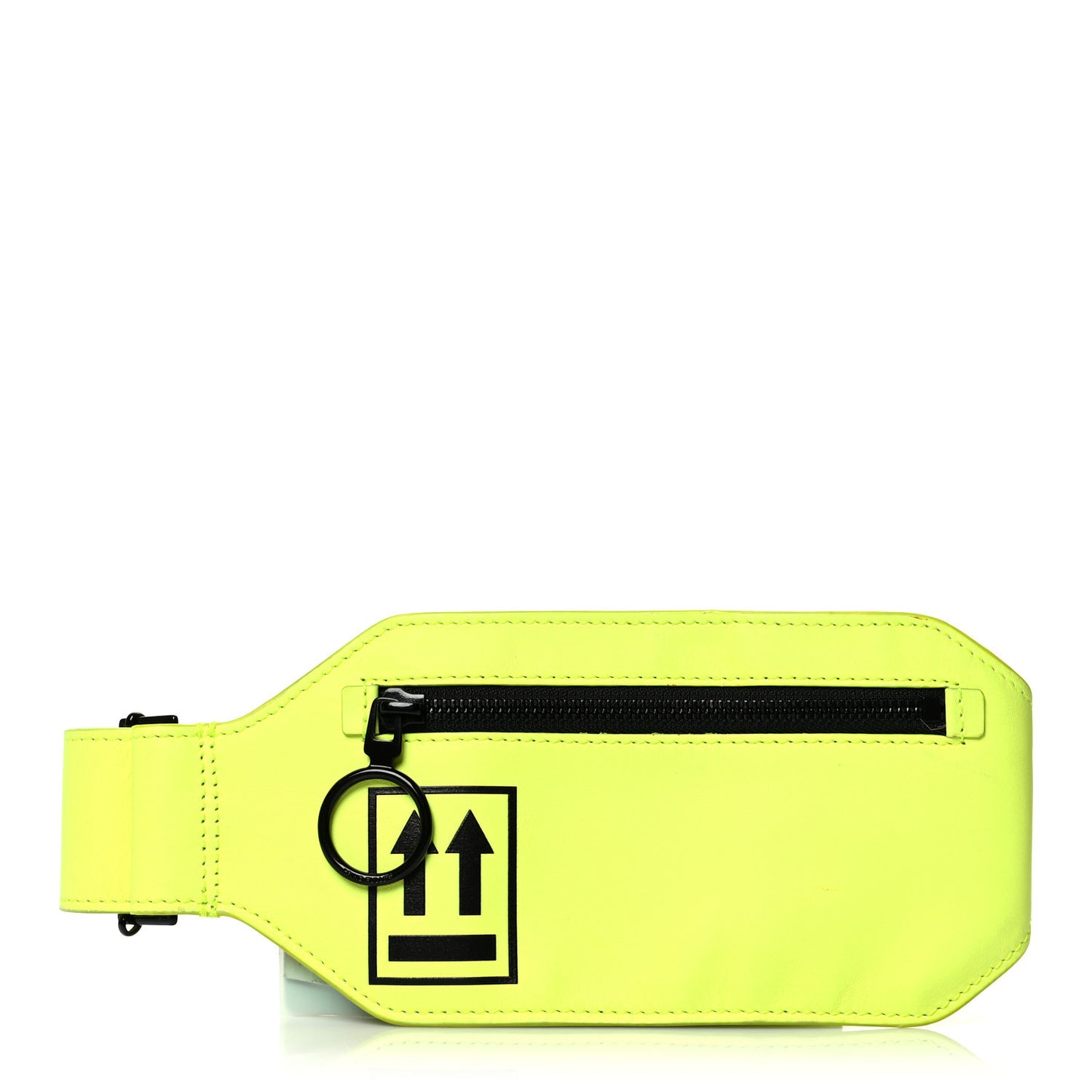 Calfskin Embossed Leg Pouch Fluo Yellow
