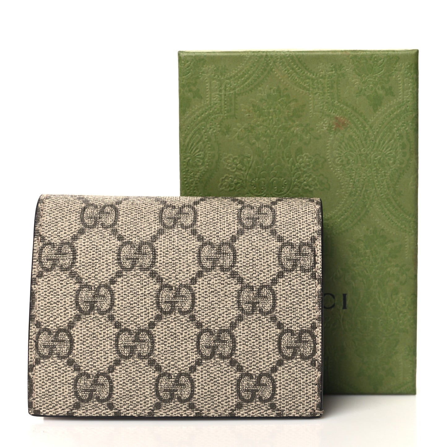 GG Supreme Monogram Card Case Beige