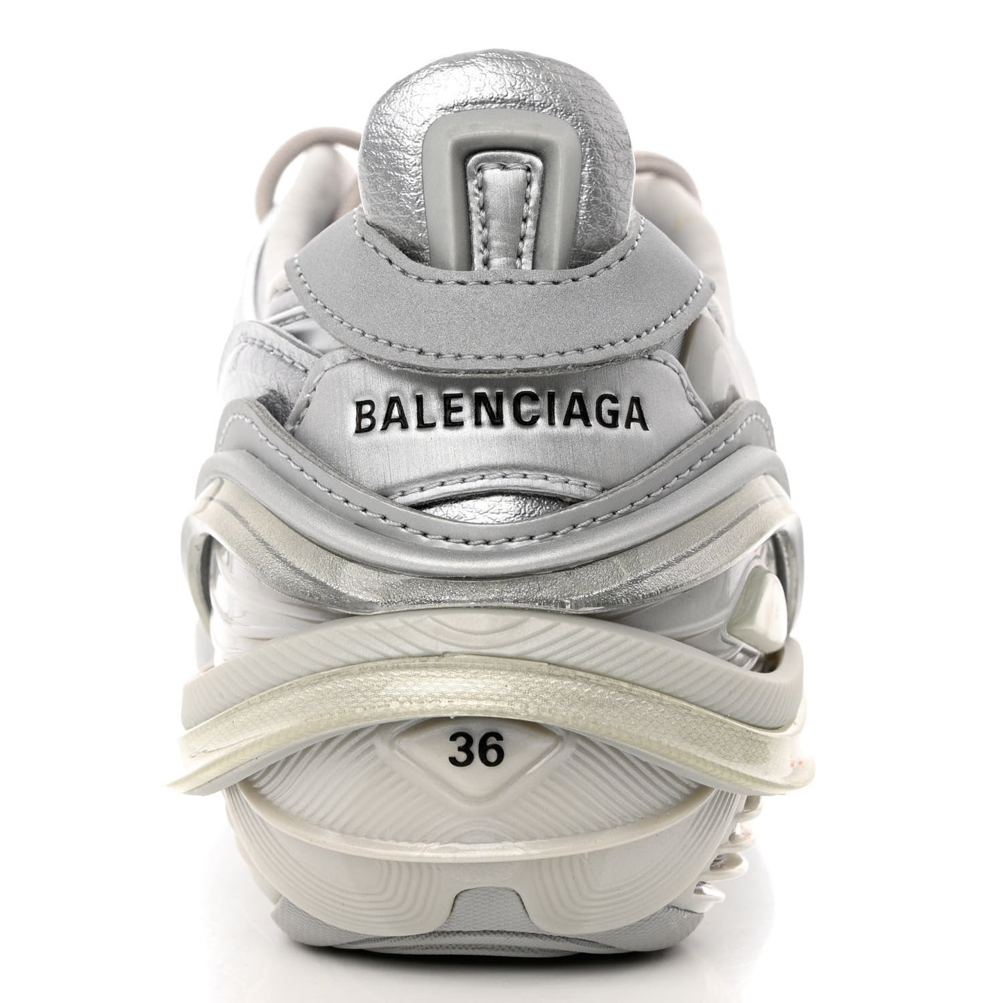 Metallic Rubber Mesh Womens Tyrex Sneakers 36 Monocolor Silver