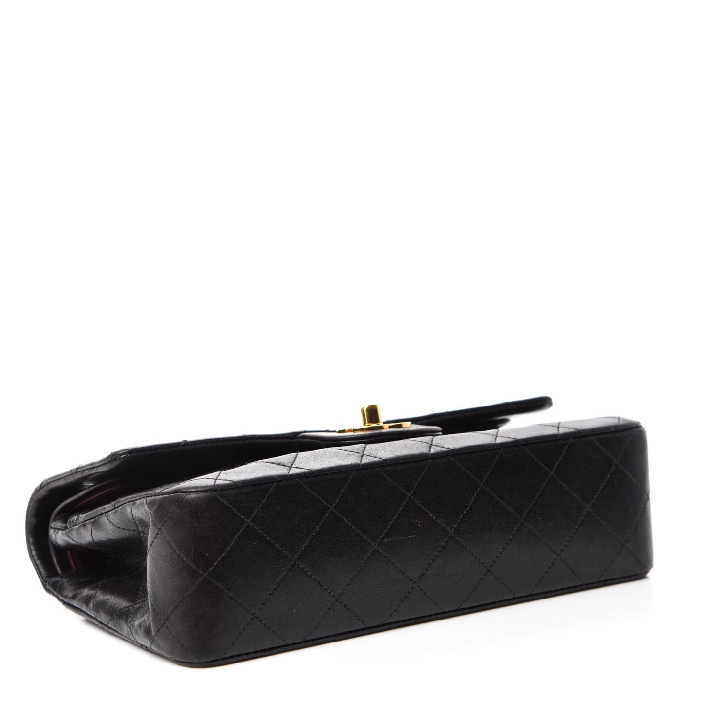 Lambskin Quilted Small Double Flap Black