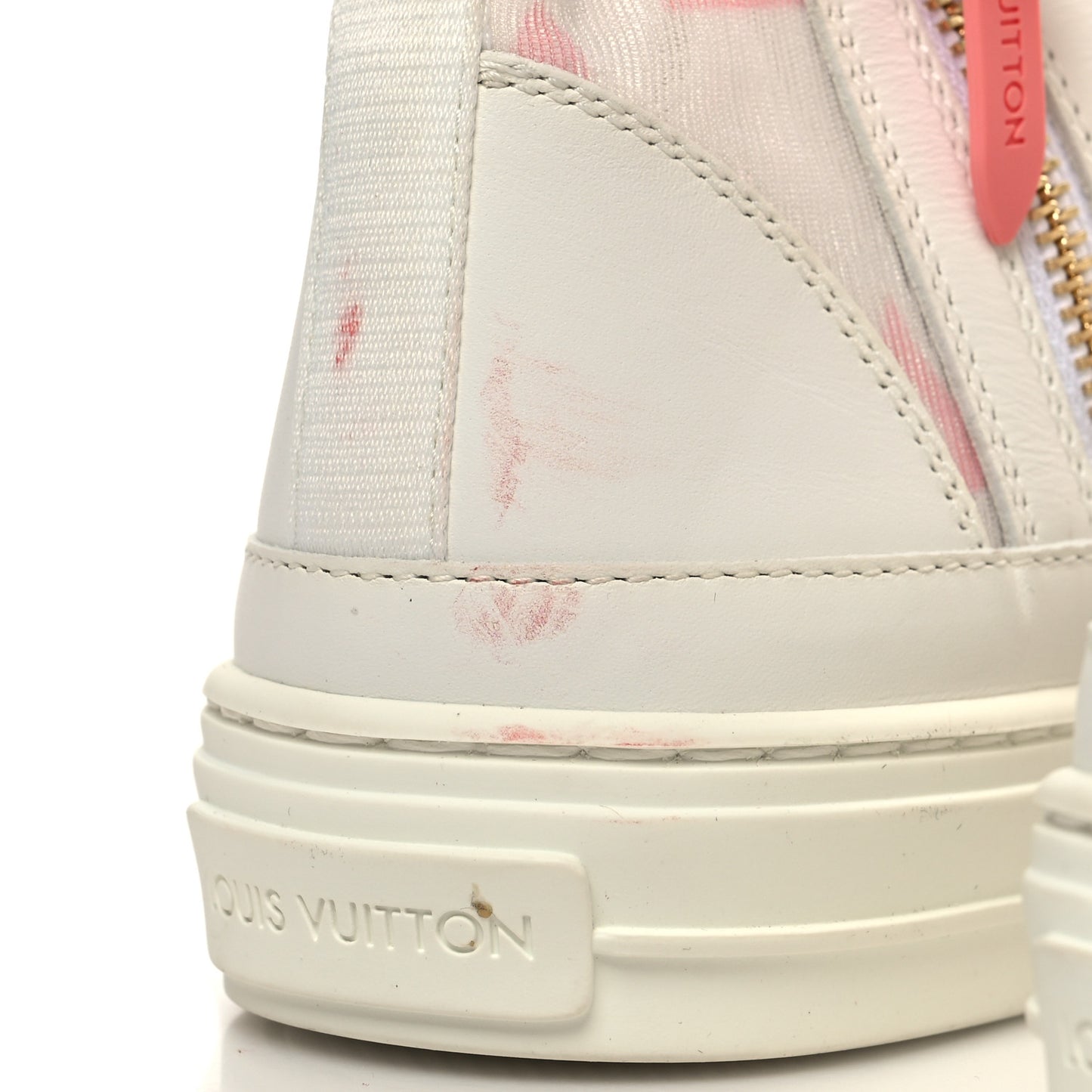 Technical Fabric Calfskin Monogram Giant Printed Stellar Sneaker Boots 38.5 Pink