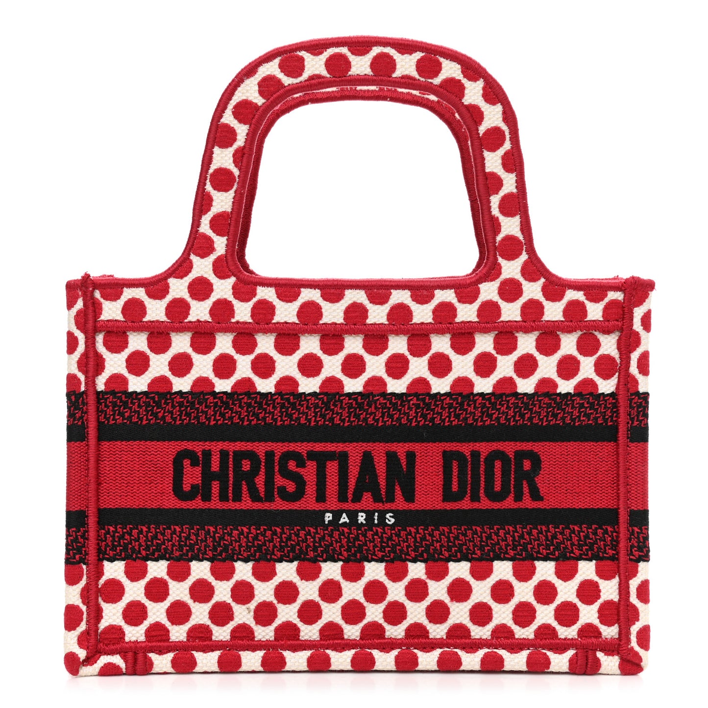 Canvas DiorAmour Dots Mini Book Tote Red