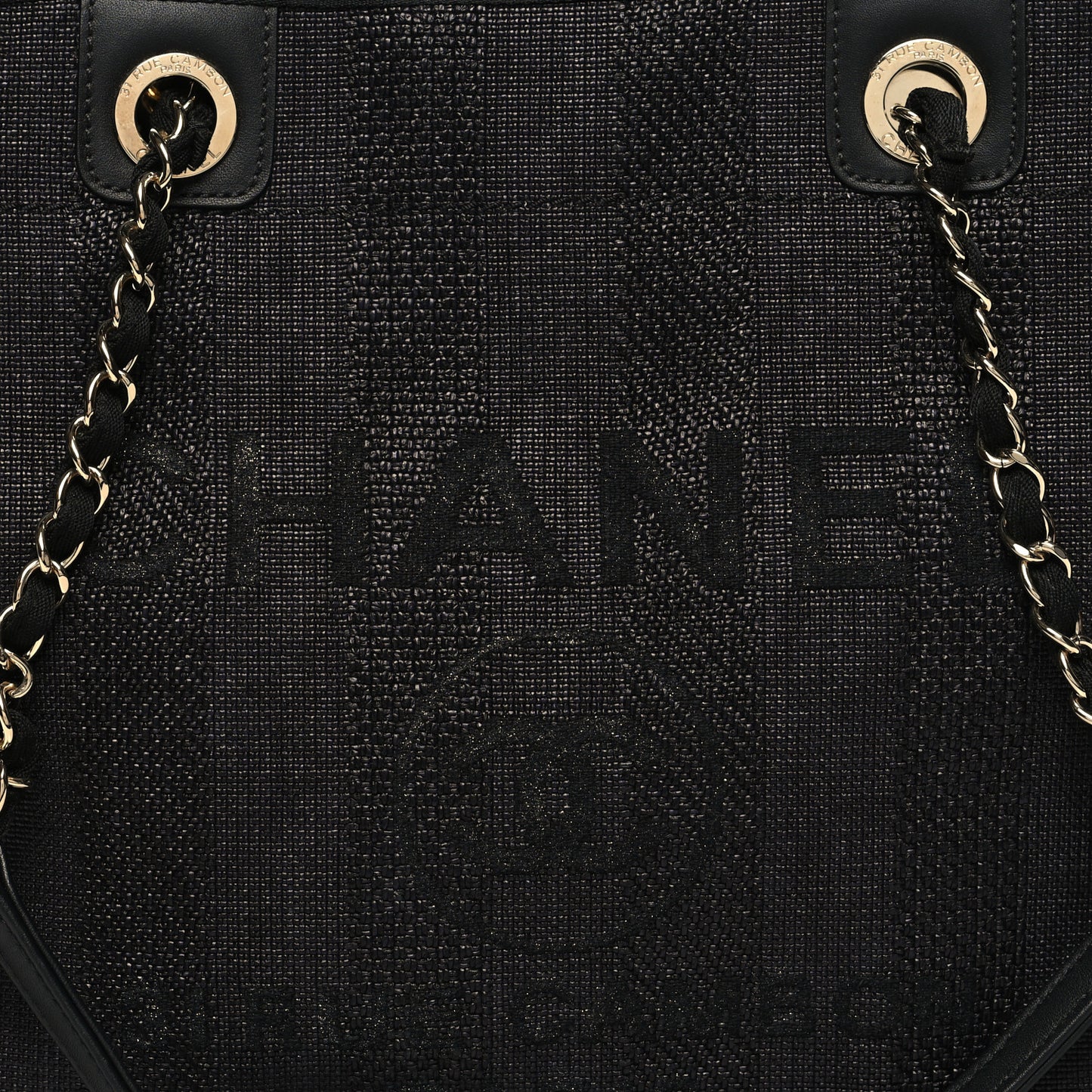 Mixed Fibers Striped Small Deauville Tote Black