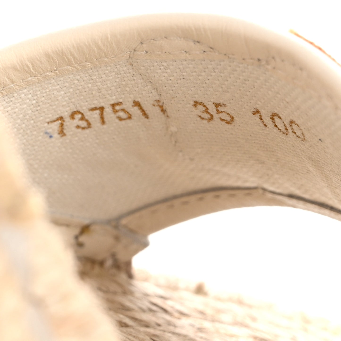 Monogram Patches Ankle Wrap Platform 35/120mm Espadrille Wedges 35 Beige White