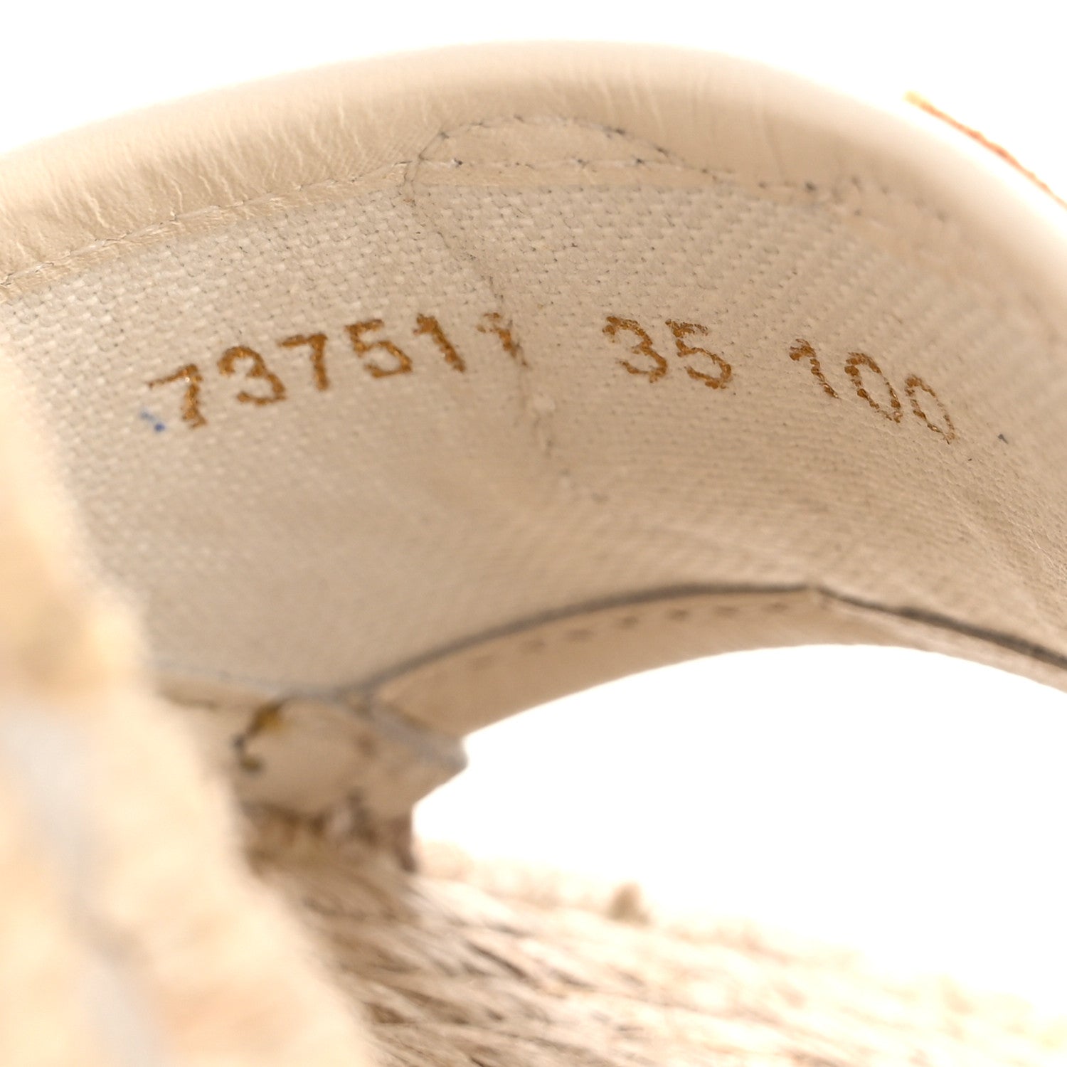 Gucci Monogram Patches Ankle Wrap Platform 35/120mm Espadrille Wedges 35 Beige White 10 of 12