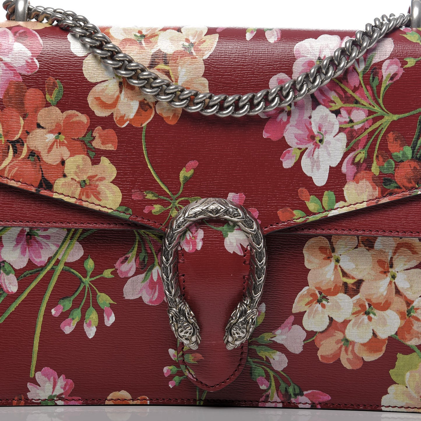 Calfskin Blooms Print Medium Dionysus Shoulder Bag Romantic Cherry Multicolor