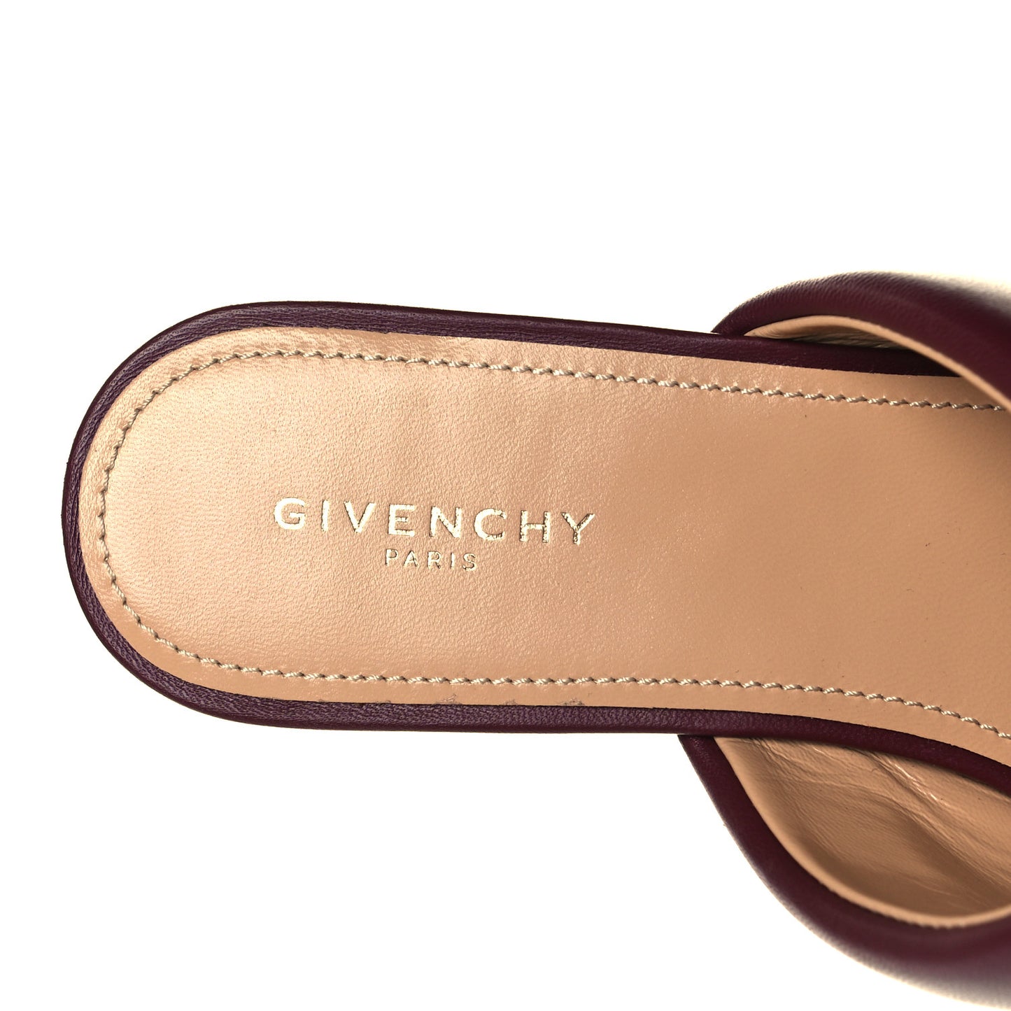 Lambskin Elba Logo Mule Slippers 36.5 Burgundy