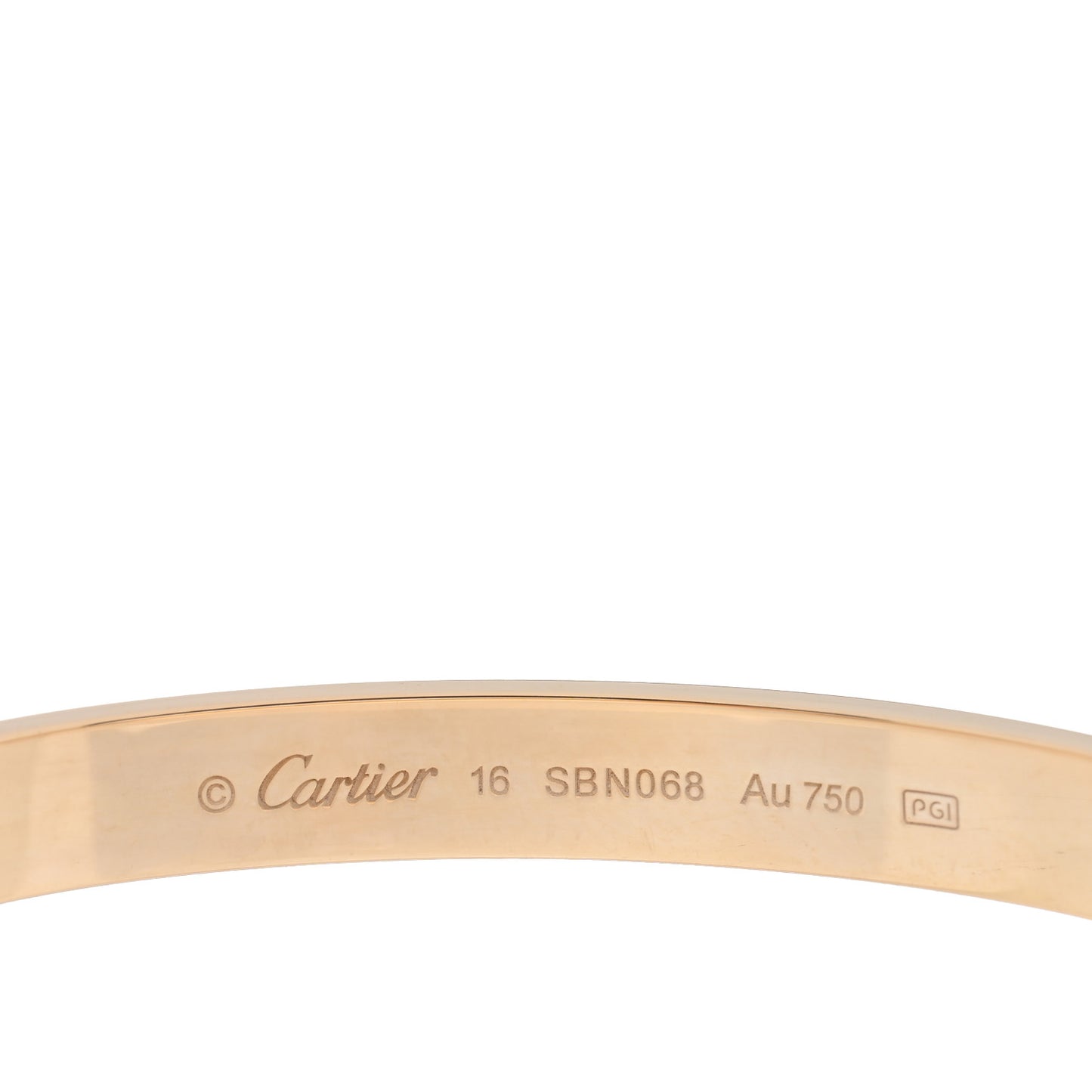 18k Yellow Gold Love Bracelet 16