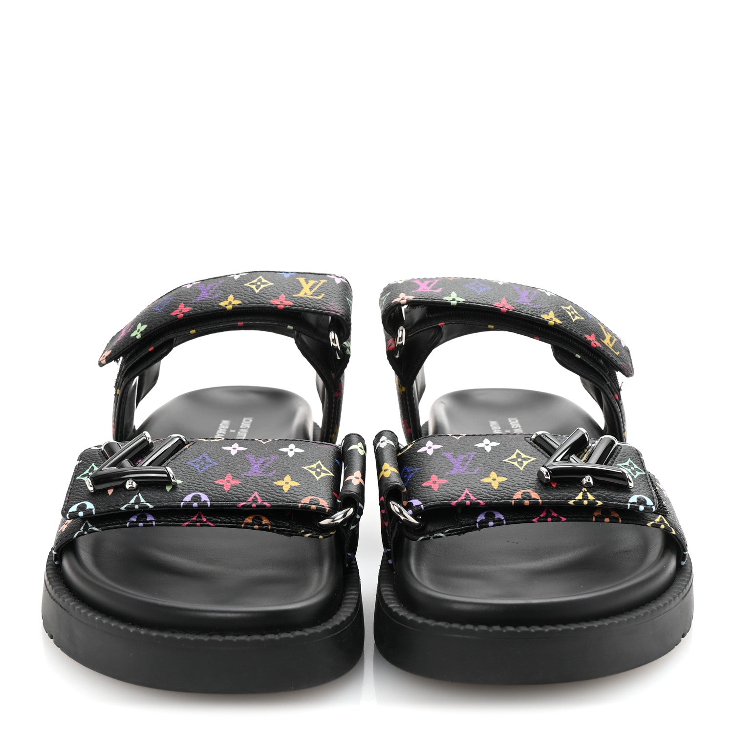 Louis Vuitton LV X TM Monogram Multicolor Sunset Flat Sandals 37.5 Black 3 of 10