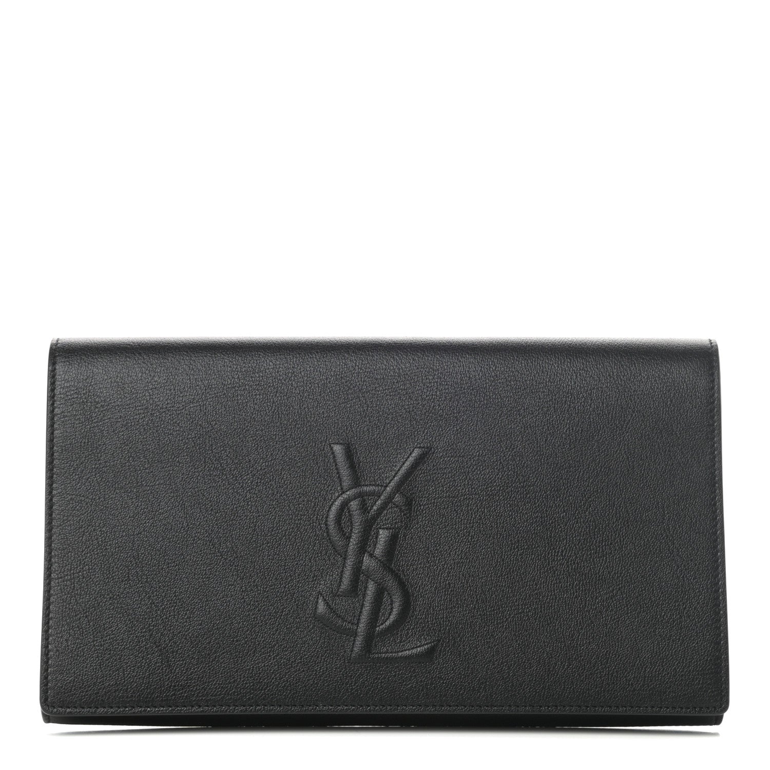 Saint Laurent Calfskin Monogram Large Belle De Jour Clutch Black 1 of 7