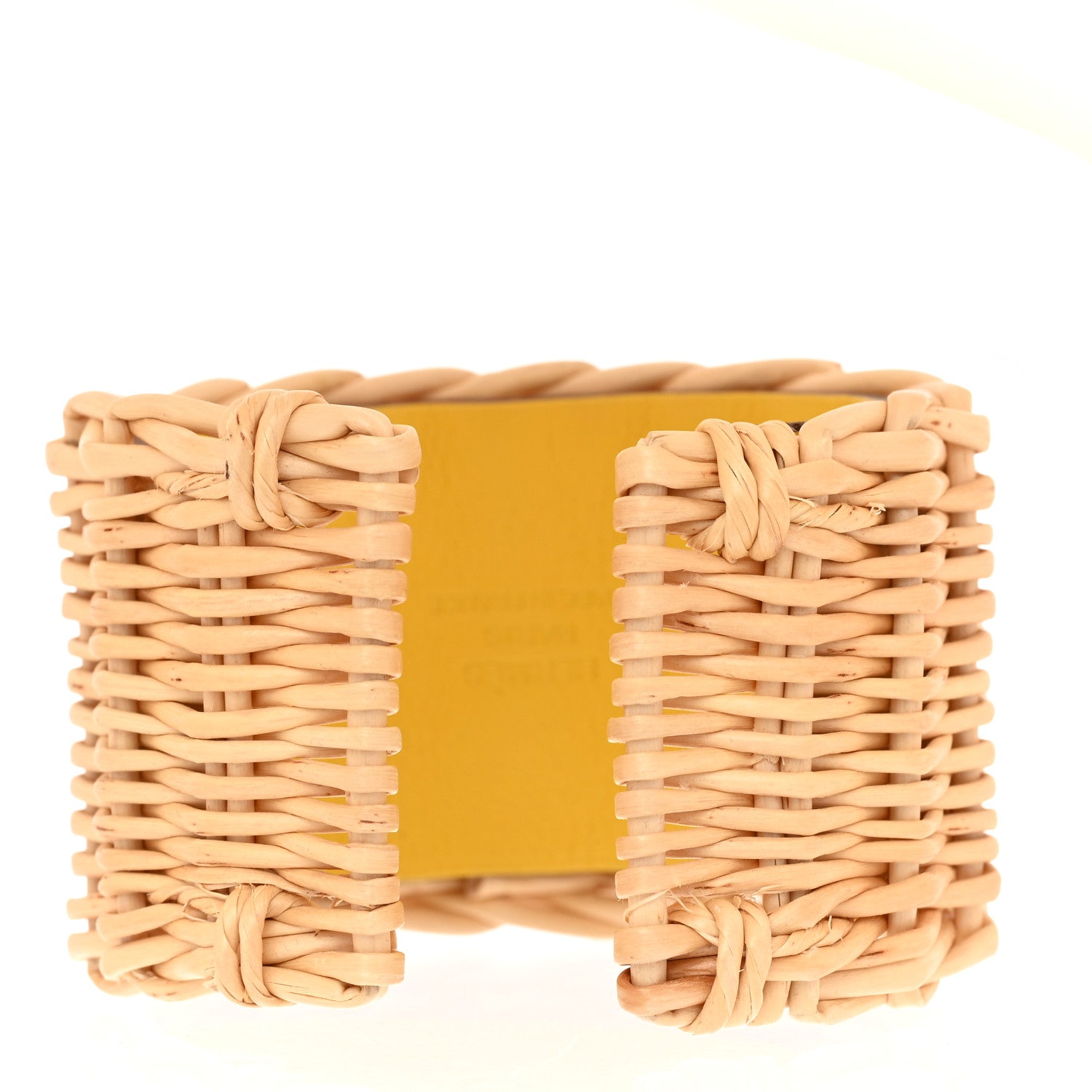 Hermes Wicker Swift Medor Picnic Cuff Bracelet T2 Lime 3 of 6