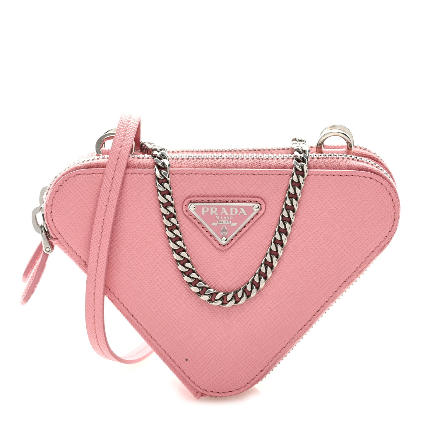 Saffiano Mini Triangle Crossbody Pouch Petalo