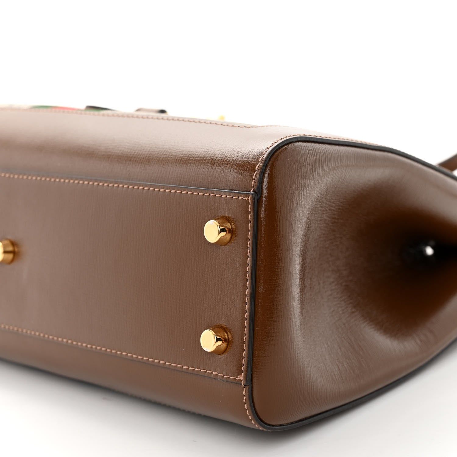 Gucci GG Supreme Monogram Azalea Calfskin Web Medium Jackie 1961 Tote Beige Ebony Brown Sugar 10 of 12