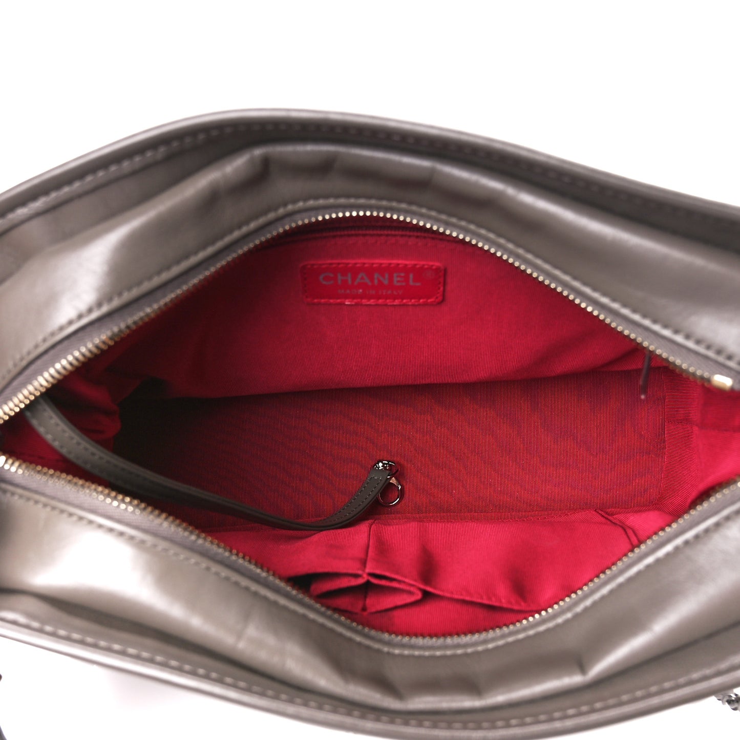Aged Calfskin Quilted Medium Gabrielle Hobo Grey