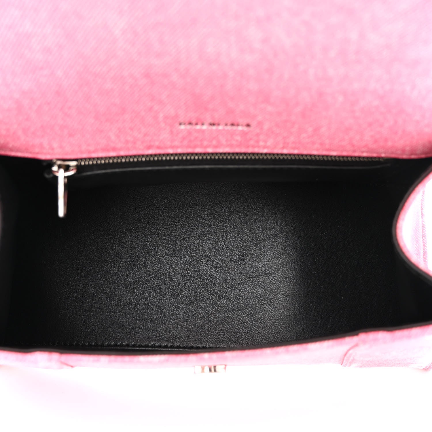 Balenciaga Nappa Denim Printed Small Hourglass Top Handle Bag Denim Pink 5 of 11