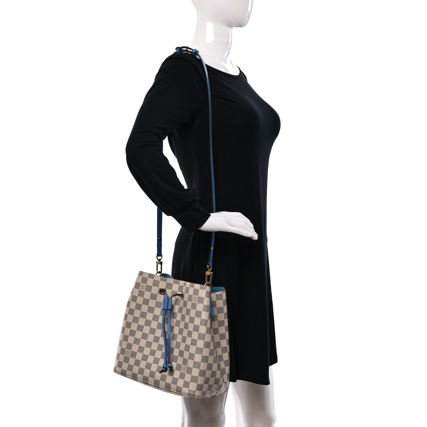 Damier Azur Neonoe MM Bleuet