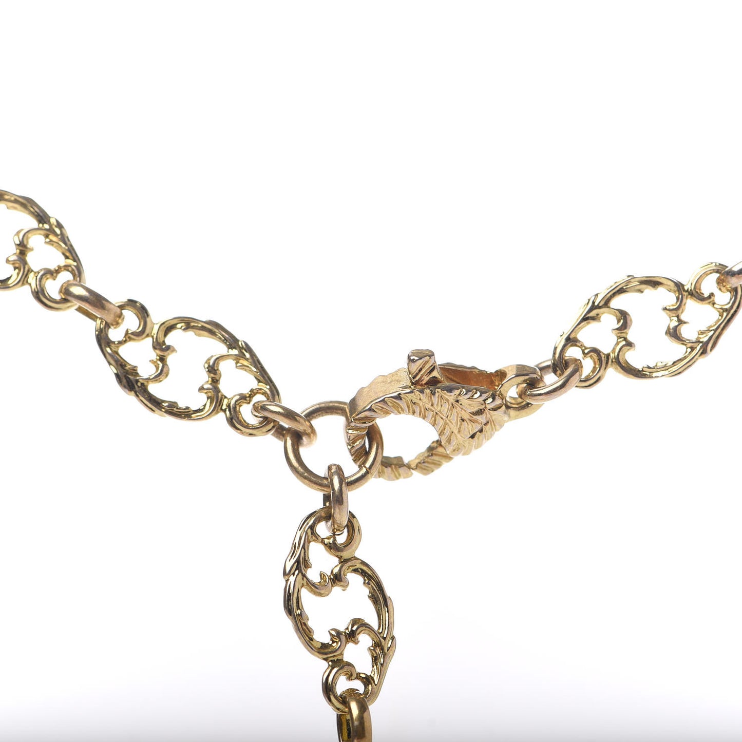 Metal Enamel Roaring Tiger Pendant Necklace Gold