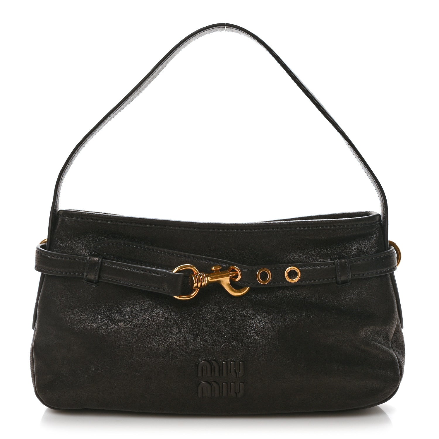 Miu Miu Nappa Aviator Regular Aventure Bag Black 1 of 9