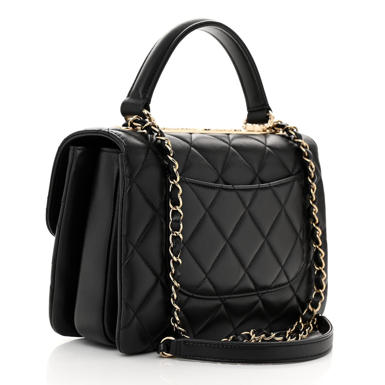 Chanel Lambskin Quilted Small Trendy CC Dual Handle Flap Bag Black 3 of 10