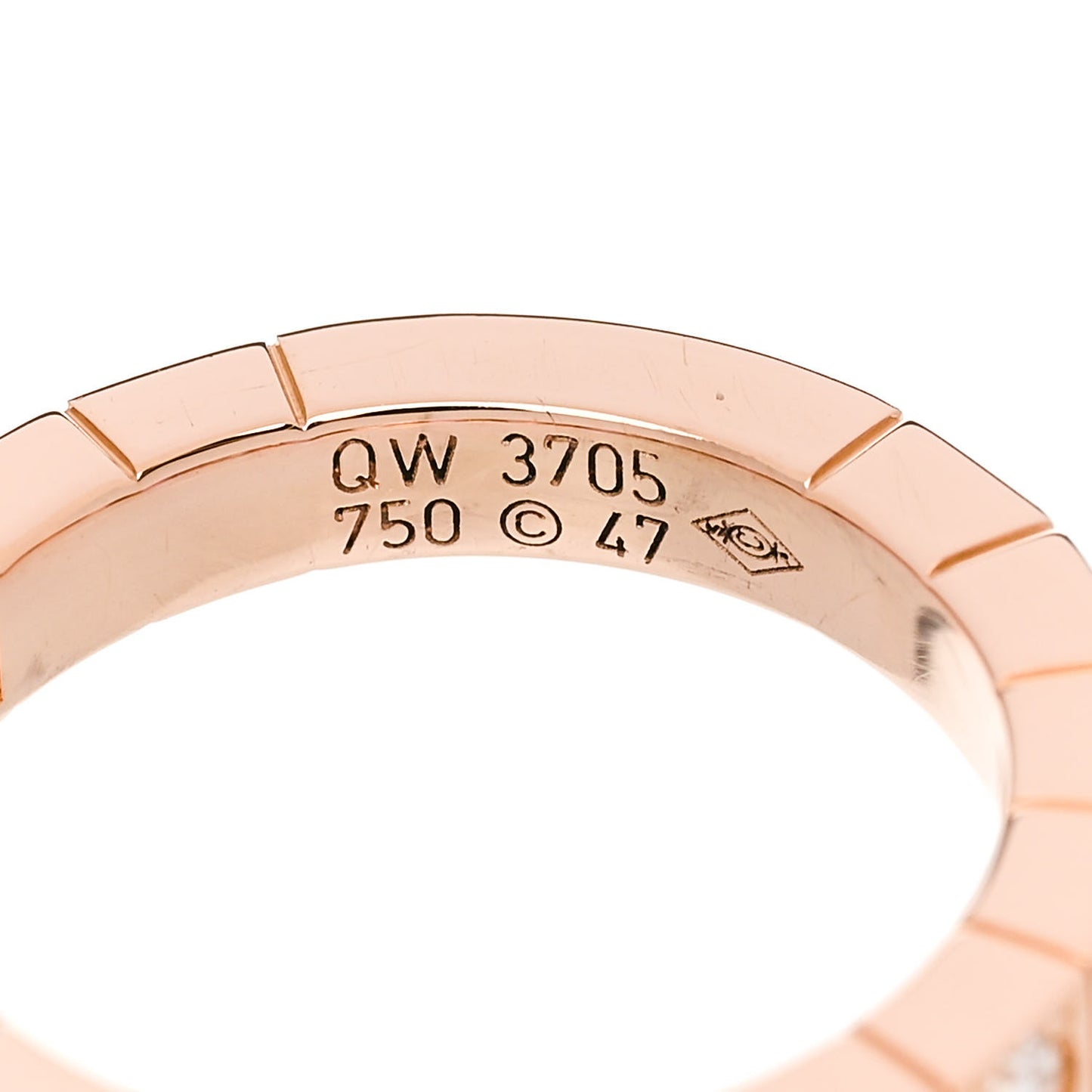 18K Pink Gold Diamond Pink Sapphire Lanieres Ring 47 4.25