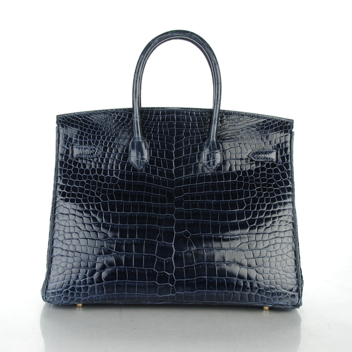 Shiny Porosus Crocodile Birkin 35 Bleu Abysse